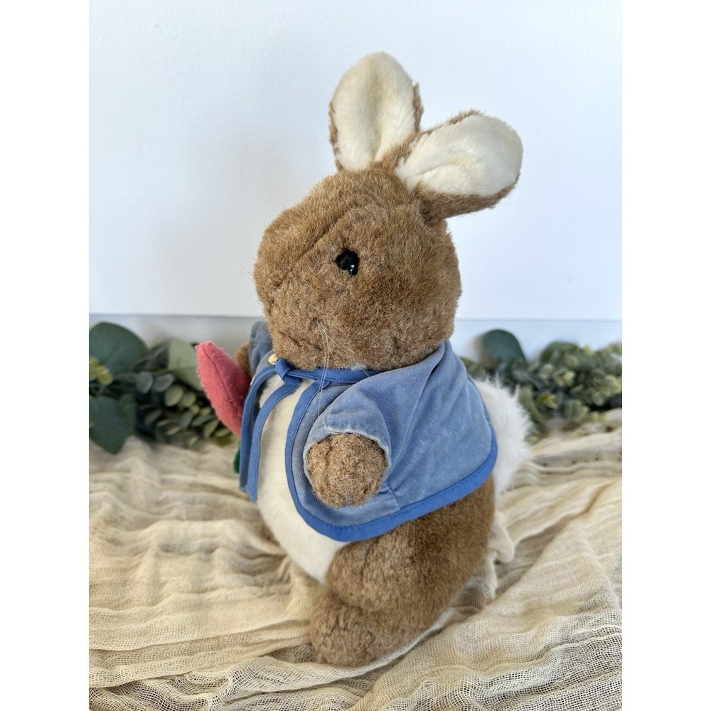 Vintage Eden Toys Peter Rabbit Beatrix‎ Potter Plush Doll Toy w Carrot 11" Warne